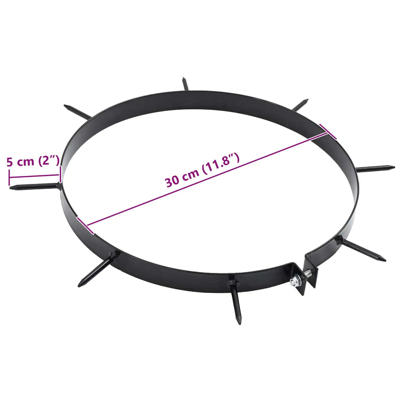 Lawn Aerator Clamp with Spikes 5 pcs Black �� 300 mm Iron