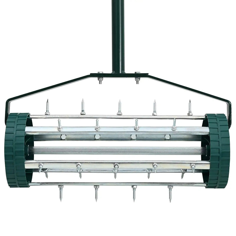 Lawn Roller Pull with Aerator Clamps Green 127.5 x 44 cm Steel
