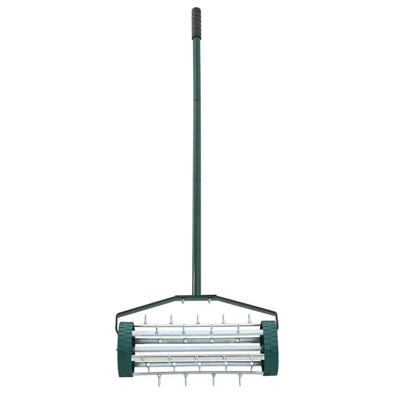 Lawn Roller Pull with Aerator Clamps Green 127.5 x 44 cm Steel