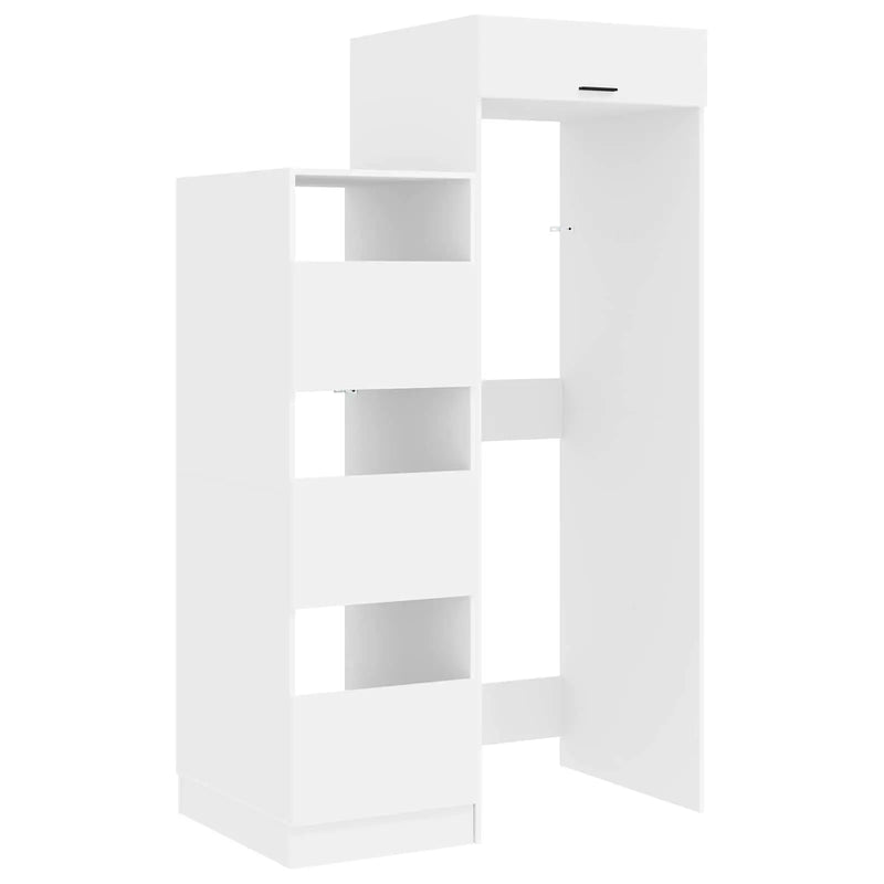 Laundry Cabinet Set with Storage 2 pcs White Engineered wood