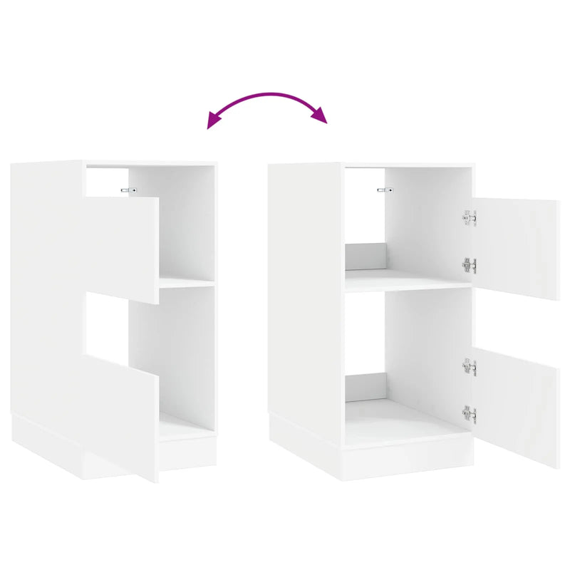 Laundry Cabinet Set with Storage 2 pcs White Engineered wood