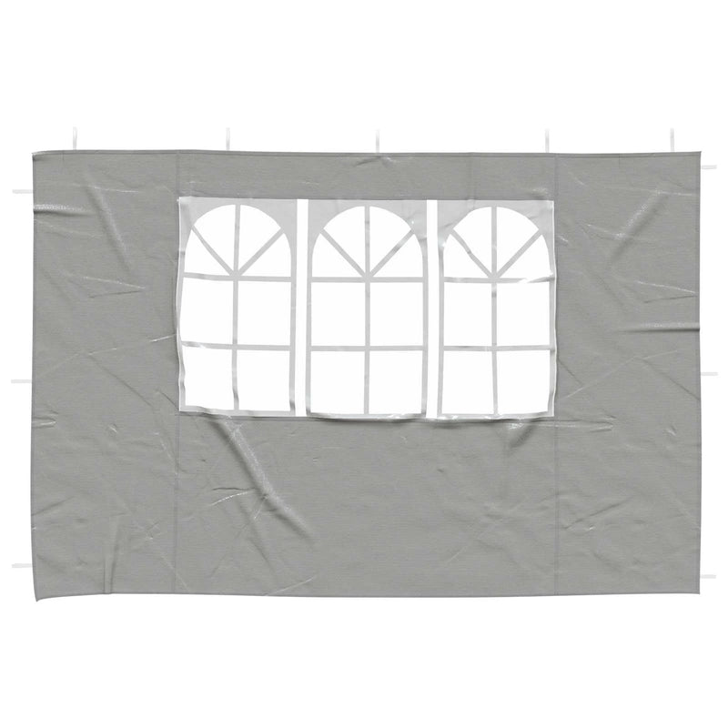 Party Tent Sidewall 2 pcs 300 x 195 cm Light Grey PE and Steel