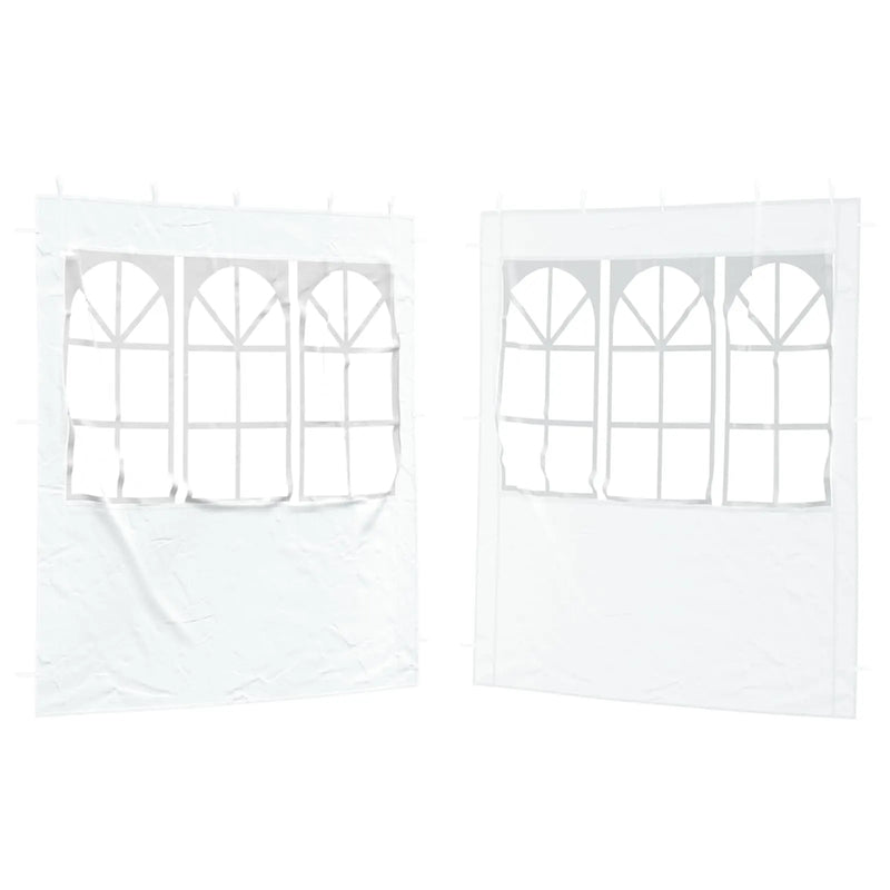 Party Tent Sidewall 2 pcs 200 x 195 cm White PE and Steel