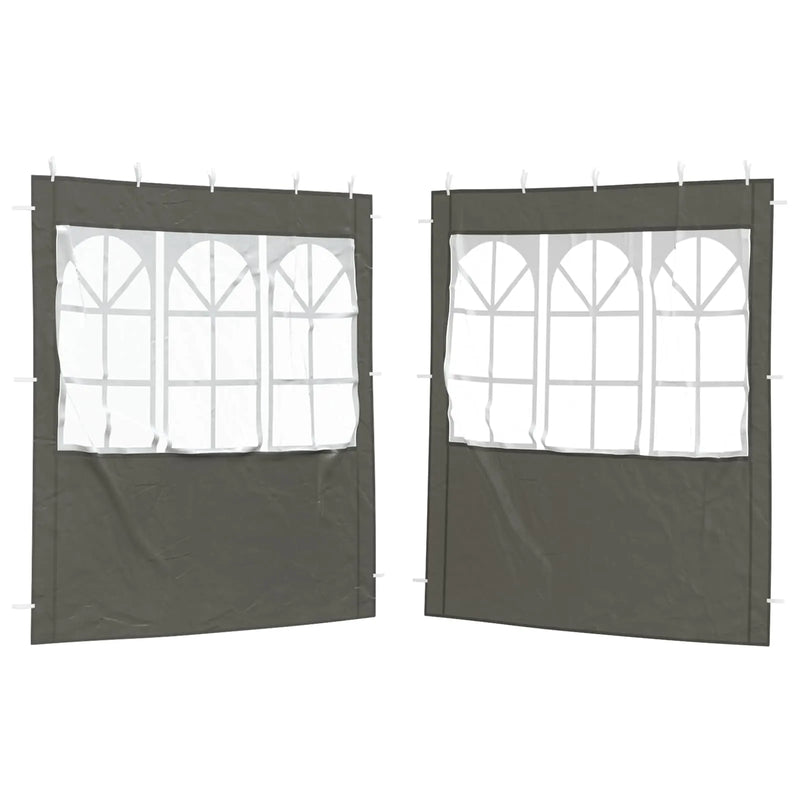 Party Tent Sidewall 2 pcs 200 x 195 cm Anthracite PE and Steel