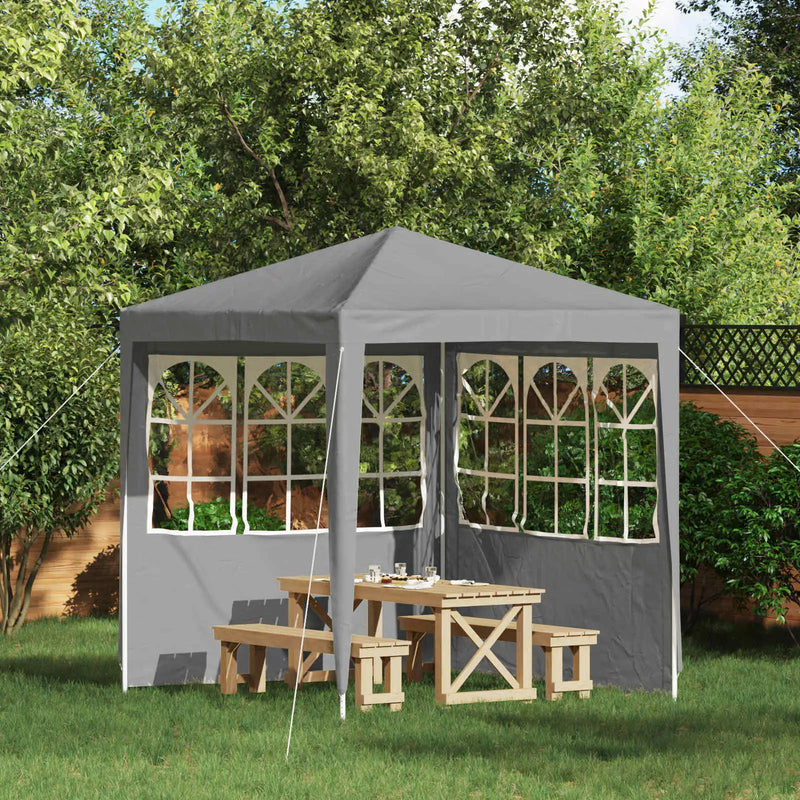 Party Tent Sidewall 2 pcs 200 x 195 cm Light Grey PE and Steel
