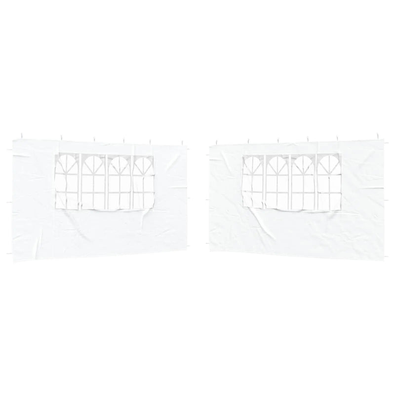 Party Tent Sidewall 2 pcs 400 x 195 cm White PE and Steel