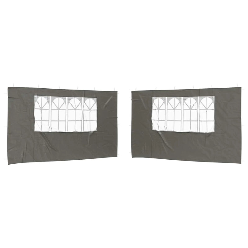 Party Tent Sidewall 2 pcs 400 x 195 cm Anthracite PE and Steel