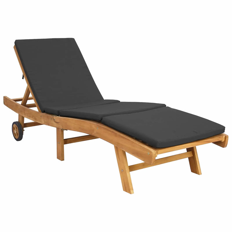 Sun Lounger Brown and Dark Grey Polyester