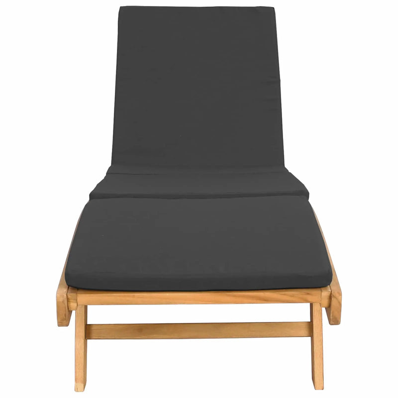 Sun Lounger Brown and Dark Grey Polyester