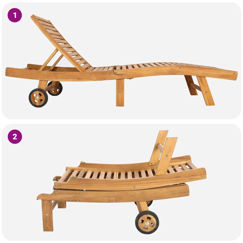 Sun Lounger Brown and Dark Grey Polyester