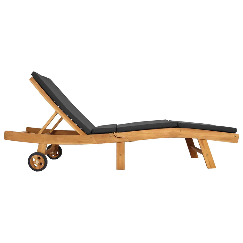Sun Lounger Brown and Dark Grey Polyester