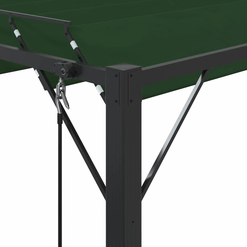 Gazebo with Louvered Roof Green 3 x 4 x 2.14 m