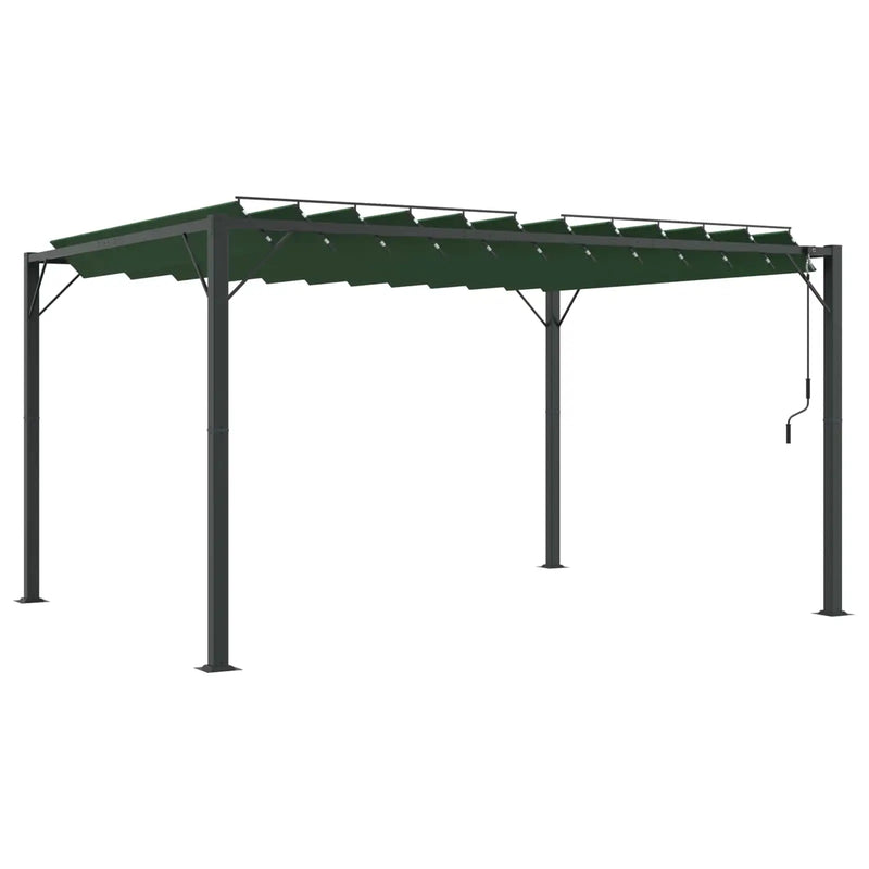 Gazebo with Louvered Roof Green 3 x 4 x 2.14 m