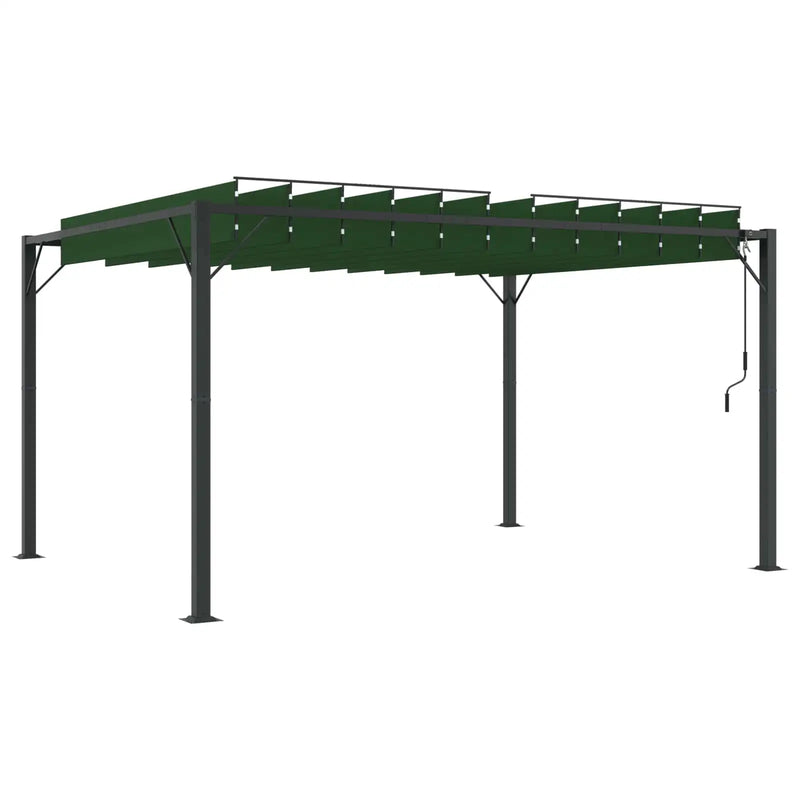 Gazebo with Louvered Roof Green 3 x 4 x 2.14 m