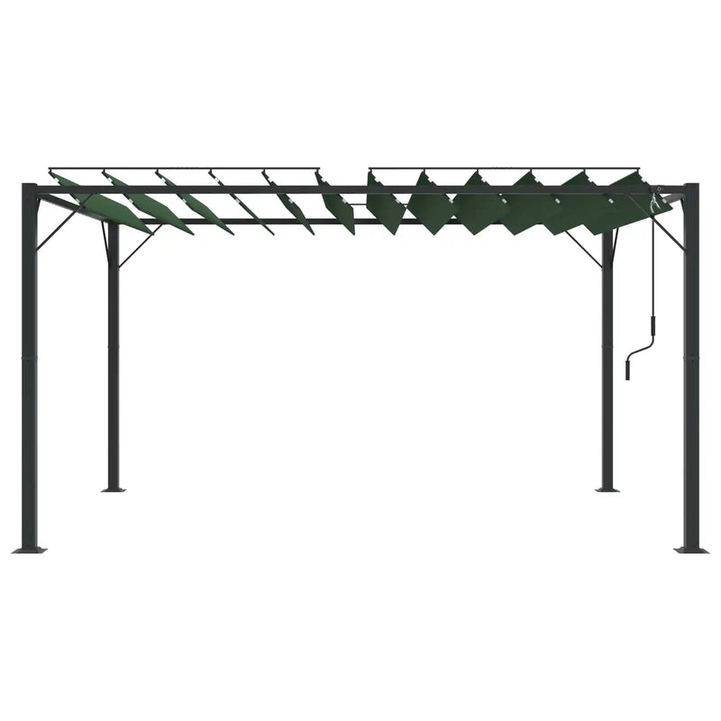 Gazebo with Louvered Roof Green 3 x 4 x 2.14 m
