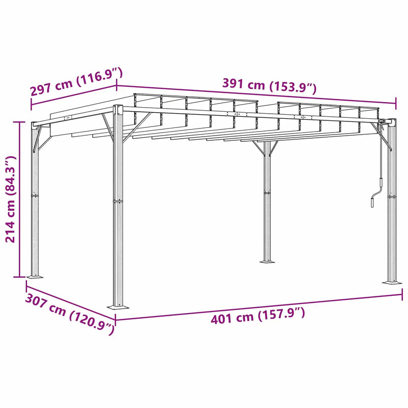 Gazebo with Louvered Roof Green 3 x 4 x 2.14 m