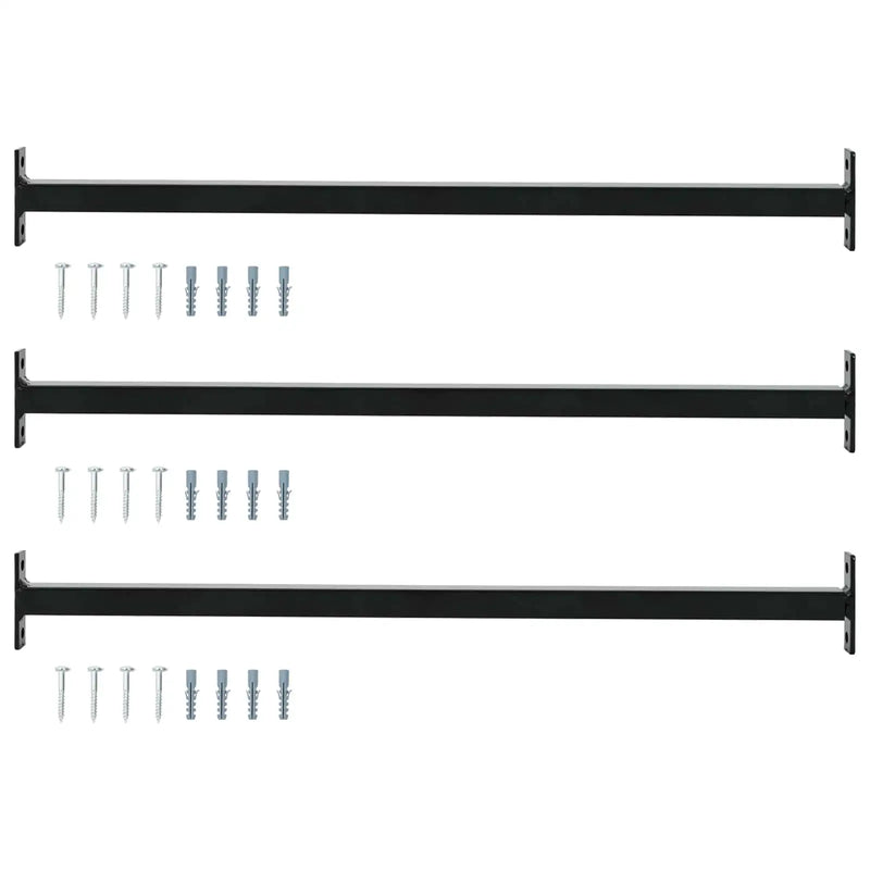 Adjustable Window Safety Bar 3 pcs 710 -1200 mm Steel Black