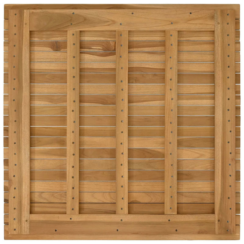 Table Top 80 x 80 x 3.5 cm Square Solid Teak Wood Natural