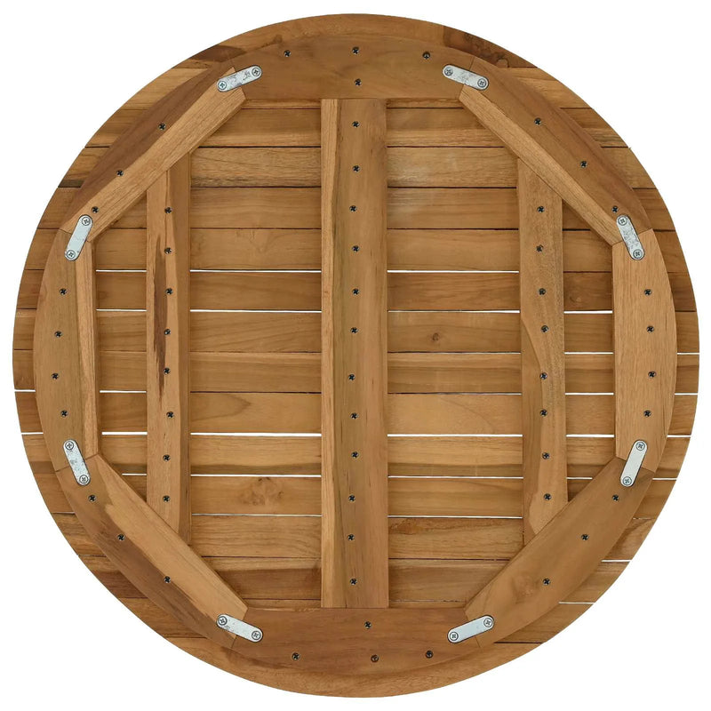 Table Top Ø 60 x 3.5 Round Solid Teak Wood Natural