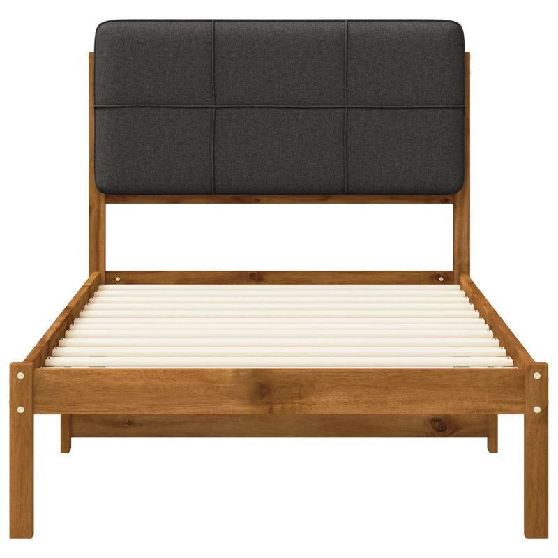 Bed Frame with Upholstered Headboard Natural and Dark Grey