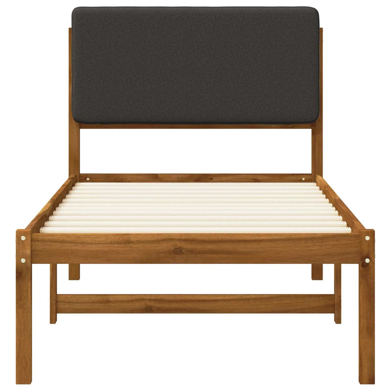Bed Frame with Upholstered Headboard Natural and Dark Grey