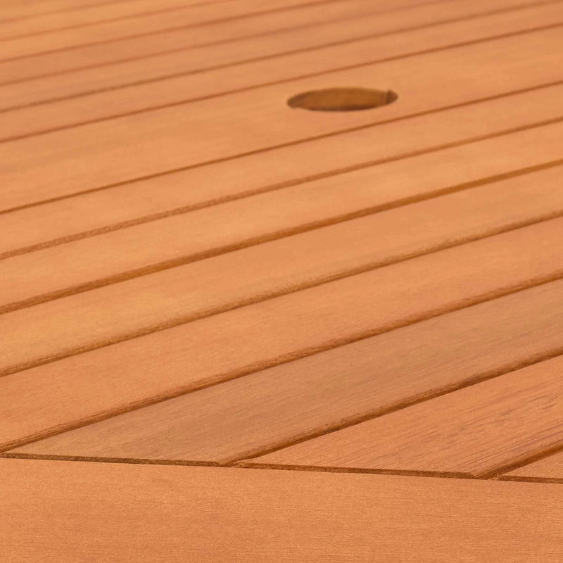 Outdoor Furniture Set 5 pcs Natural Solid Eucalyptus Wood