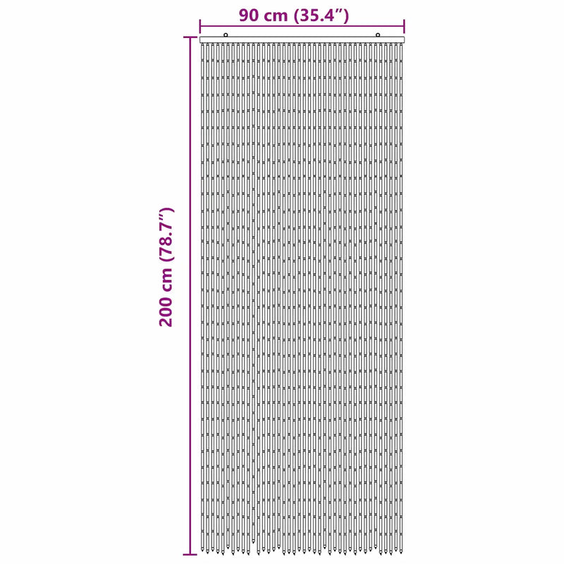 Insect Door Curtain Multicolor 90 x 200 cm Bamboo