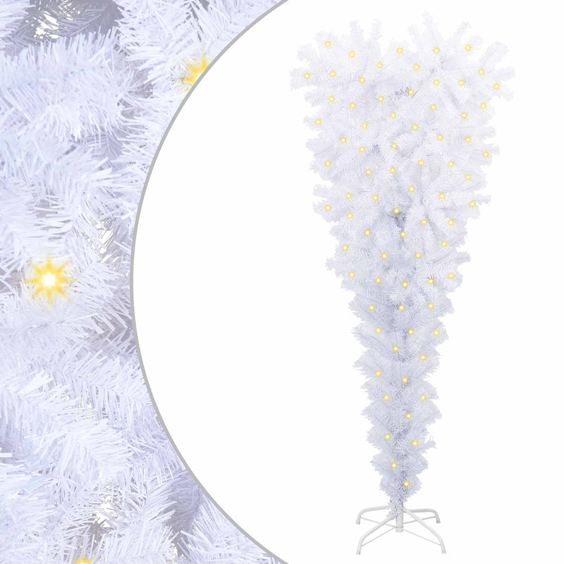 vidaXL Artificial Christmas Tree with Stand White 150 cm PVC and Steel