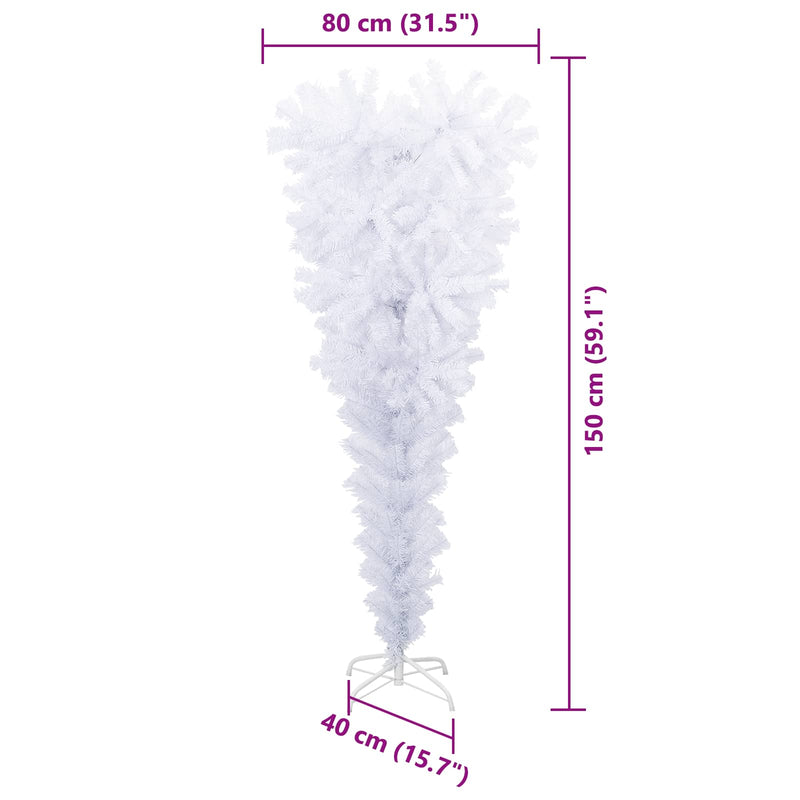 vidaXL Artificial Christmas Tree with Stand White 150 cm PVC and Steel
