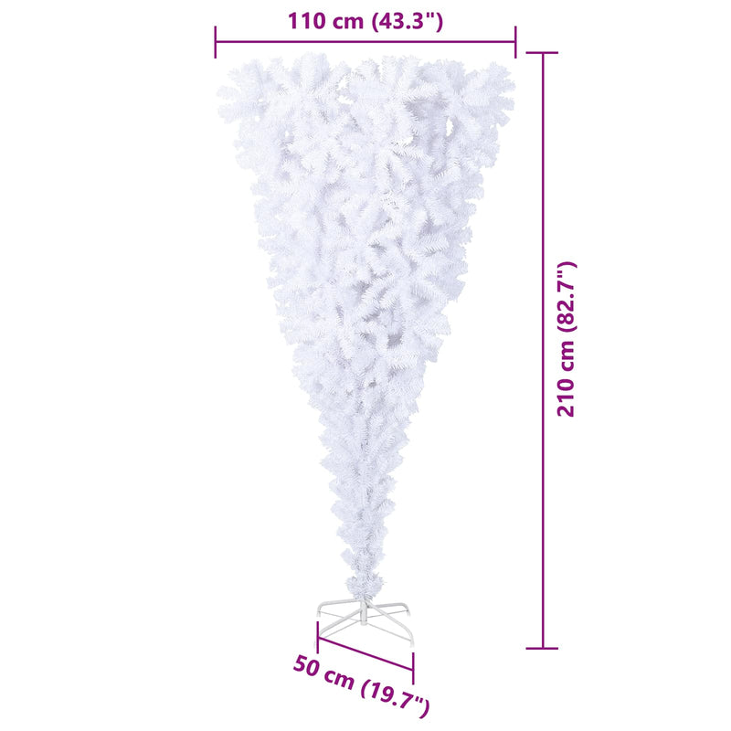 Artificial Christmas Tree with Stand White 210 cm PVC and Steel