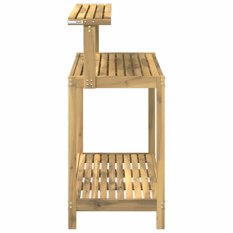 Outdoor Potting Bench 111.5 x 48.5 x 107 cm Solid Acacia Wood