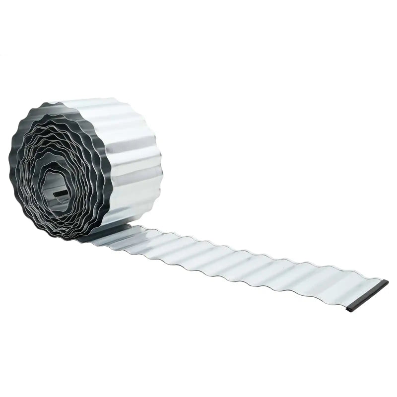 Lawn Edging 5 m x 15 cm Galvanised Steel Silver