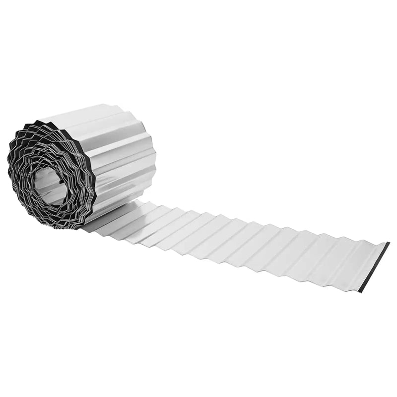 Lawn Edging 10 m x 25 cm Galvanised Steel Silver