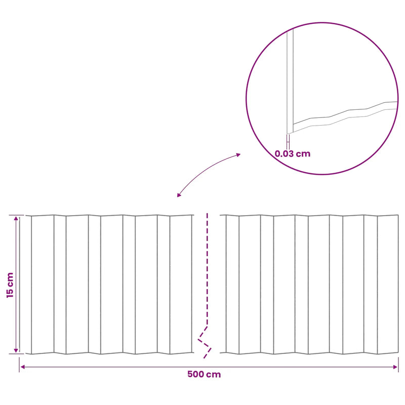 Lawn Edging 5 m x 15 cm Galvanised Steel Silver