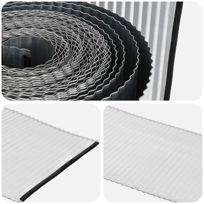 Lawn Edging 10 m x 15 cm Galvanised Steel Silver