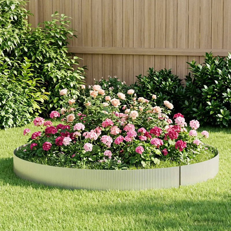 Lawn Edging 10 m x 20 cm Galvanised Steel Silver