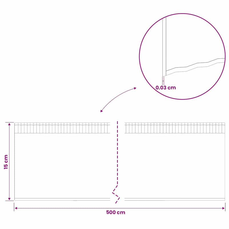 Lawn Edging 5 m x 15 cm Galvanised Steel Silver