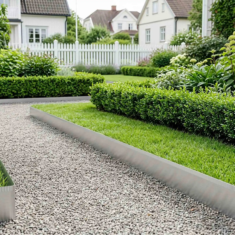 Lawn Edging 10 m x 15 cm Galvanised Steel Silver