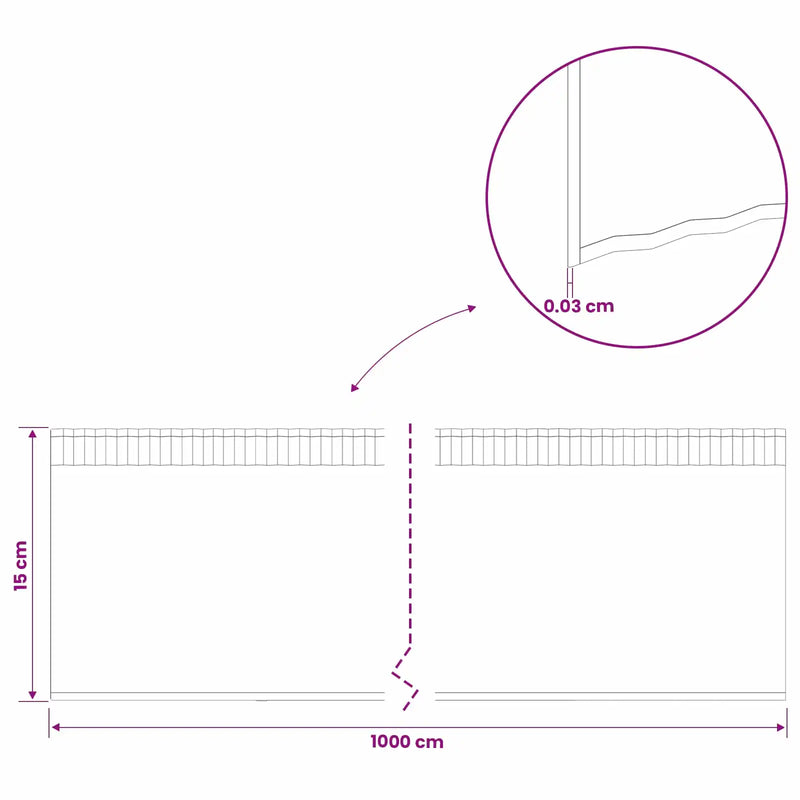 Lawn Edging 10 m x 15 cm Galvanised Steel Silver
