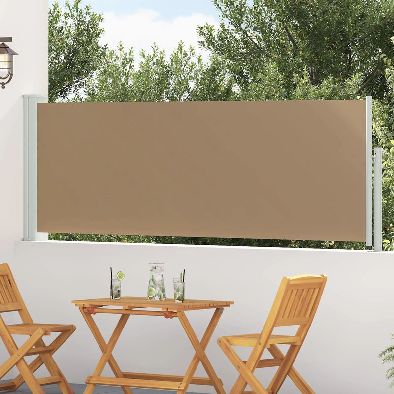 Retractable Side Awning Taupe 500 x 100 cm Polyester