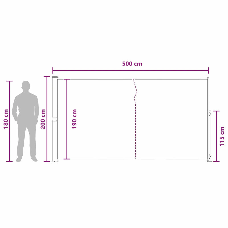 Retractable Side Awning 100% polyester, iron, steel