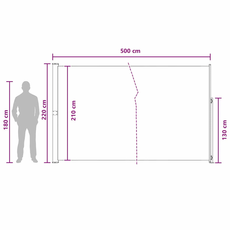 Retractable Side Awning 100% polyester, iron, steel