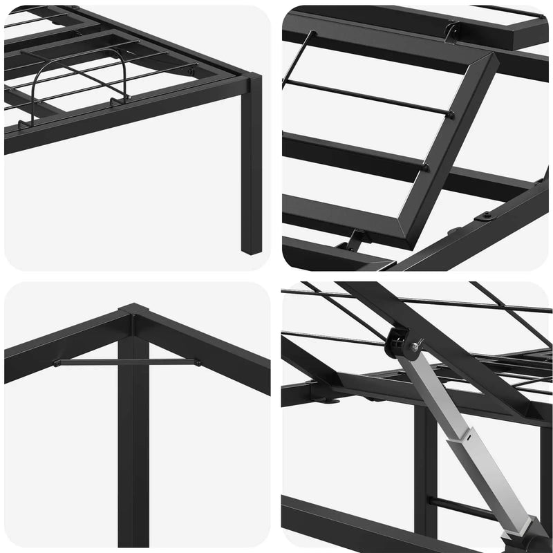 Electric Adjustable Bed Frame Black 90 x 190 x 48 cm Steel