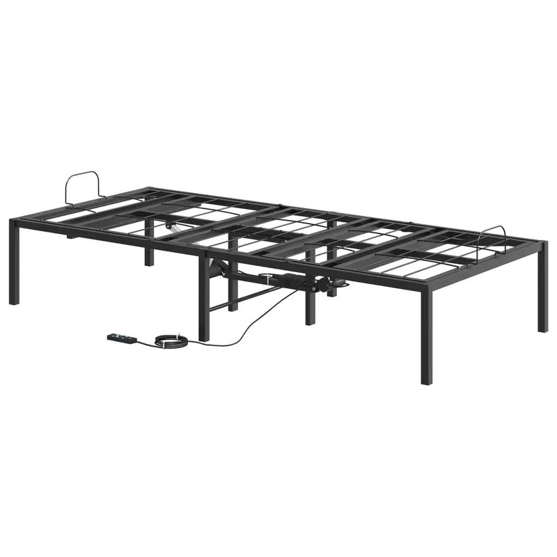 Electric Adjustable Bed Frame Black 90 x 190 x 48 cm Steel