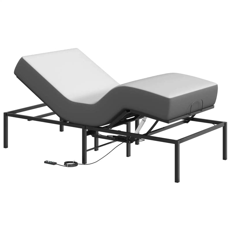 Electric Adjustable Bed Frame Black 90 x 190 x 48 cm Steel