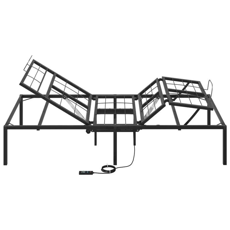 Electric Adjustable Bed Frame Black 90 x 190 x 48 cm Steel