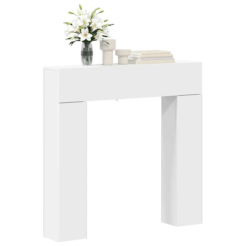 Fireplace Surround White 102 x 18 x 100.5 cm Engineered Wood