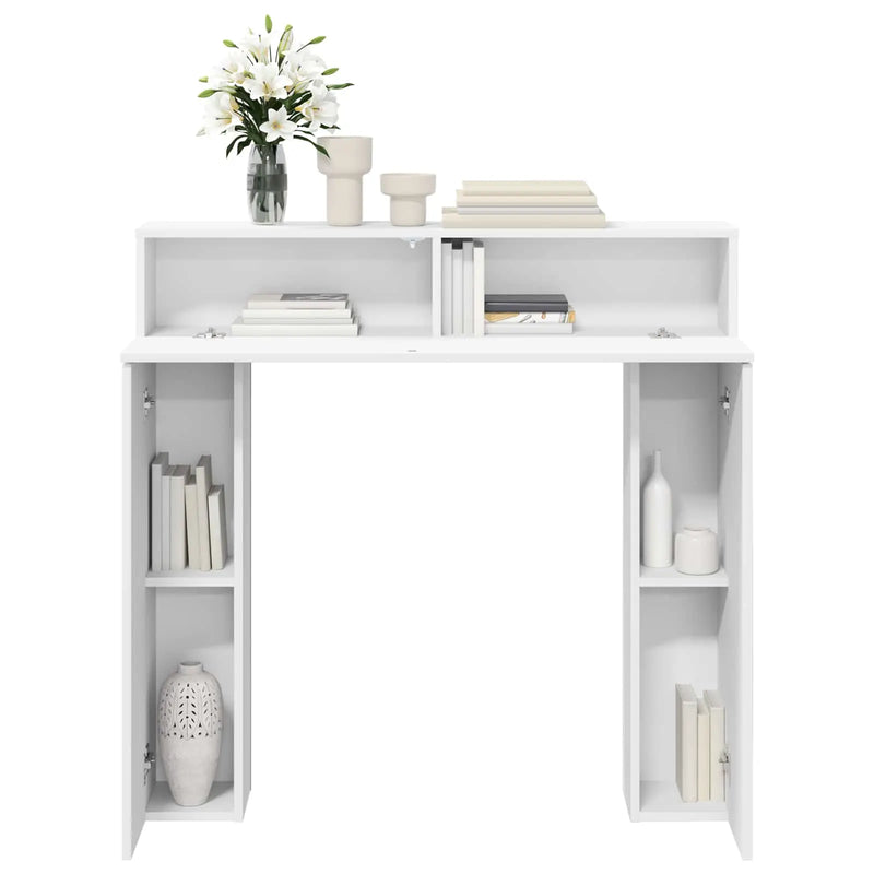 Fireplace Surround White 102 x 18 x 100.5 cm Engineered Wood