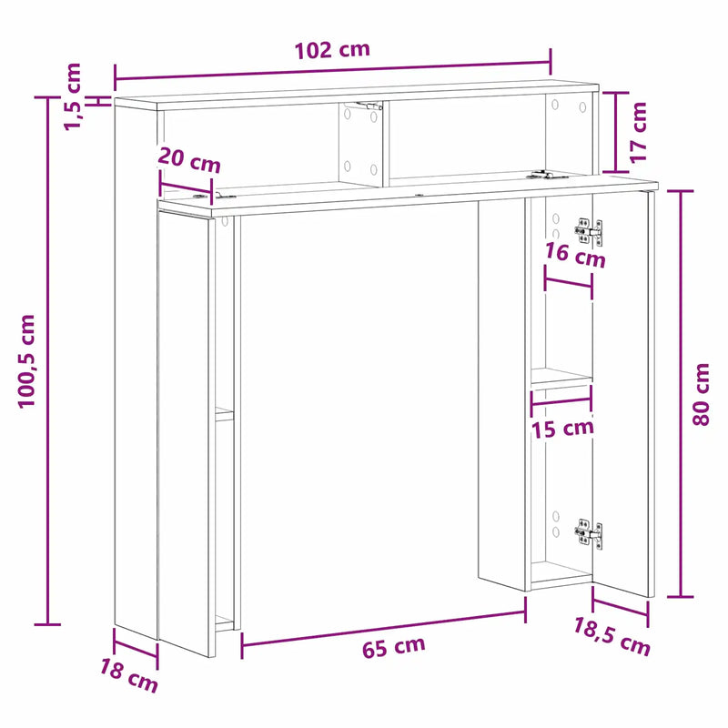 Fireplace Surround White 102 x 18 x 100.5 cm Engineered Wood