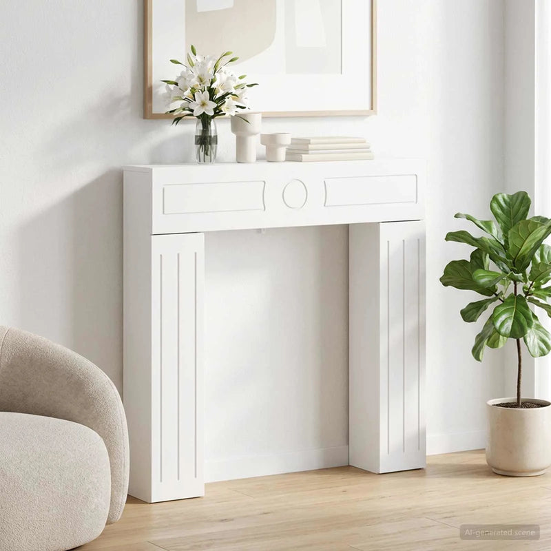 Fireplace Surround White 102 x 18 x 100.5 cm Engineered Wood
